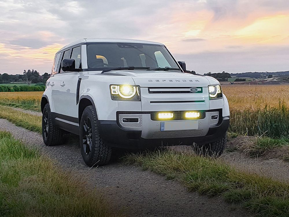 (4) Amber LED TurnSignal White Driving Lights For Land Rover Defender  Series 1 2